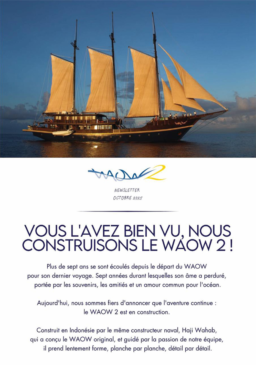 Vous l\'avez bien vu, nous construisons le WAOW 2
