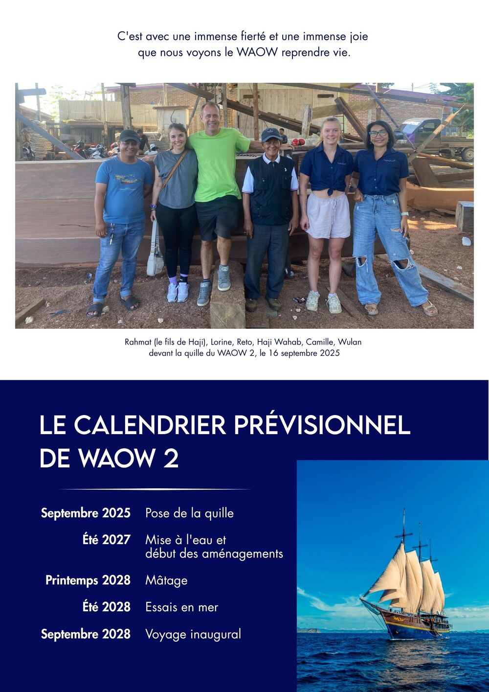 Waow 2 key provisional timeline